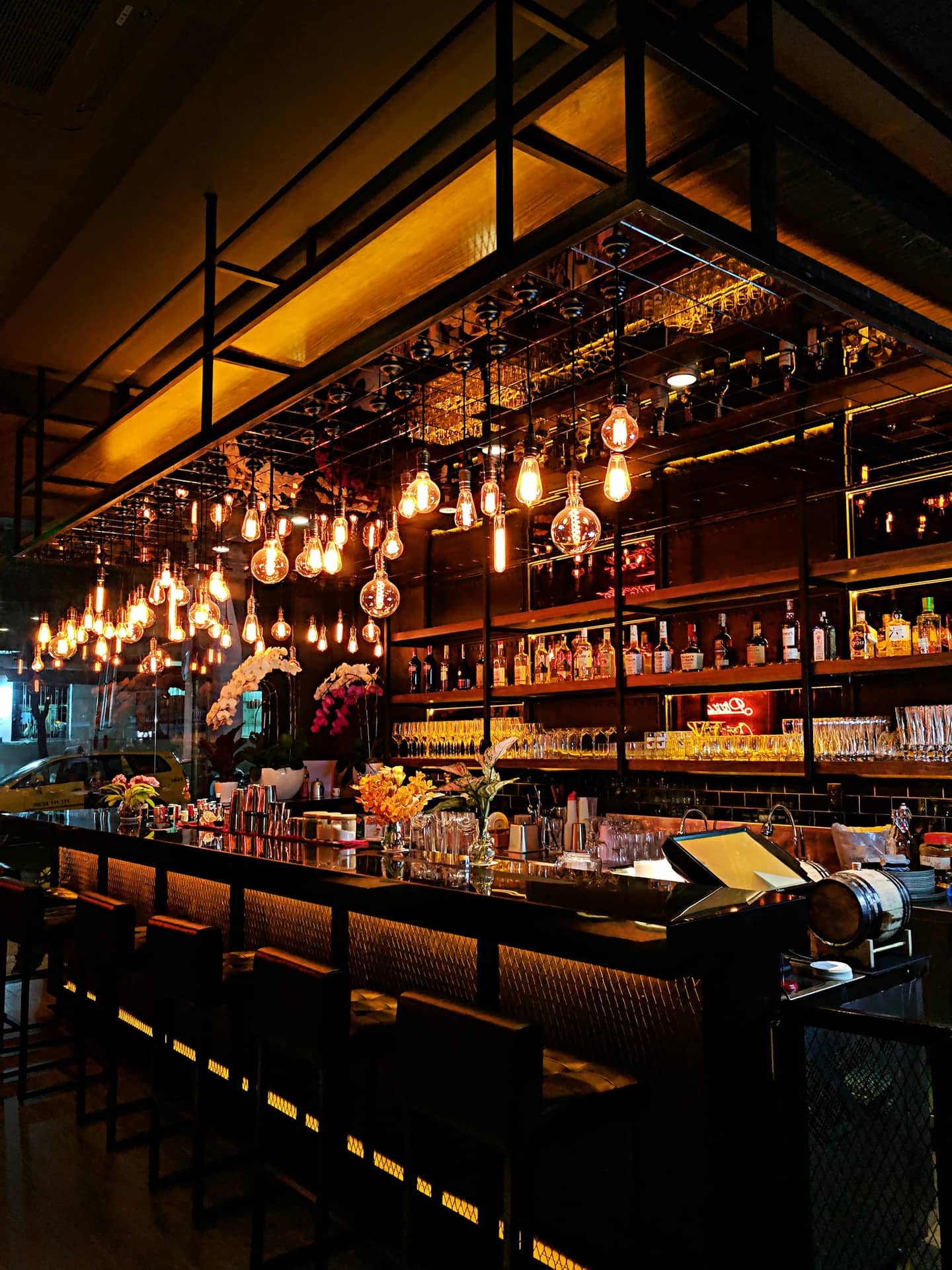 The bar in the evening
