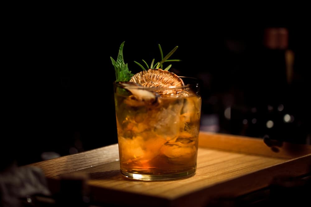 A negroni on the bar
